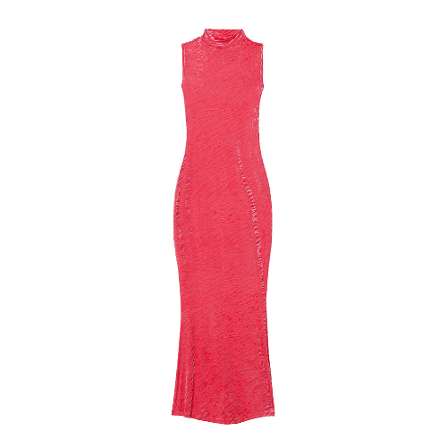amy lynn pink dress Shyla Pure Cotton Strapless Ruched Column Bardot Maxi Dress in Pink