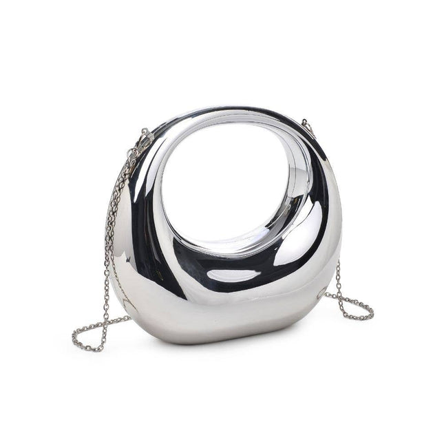 SILVER CHROME EVENING BAG