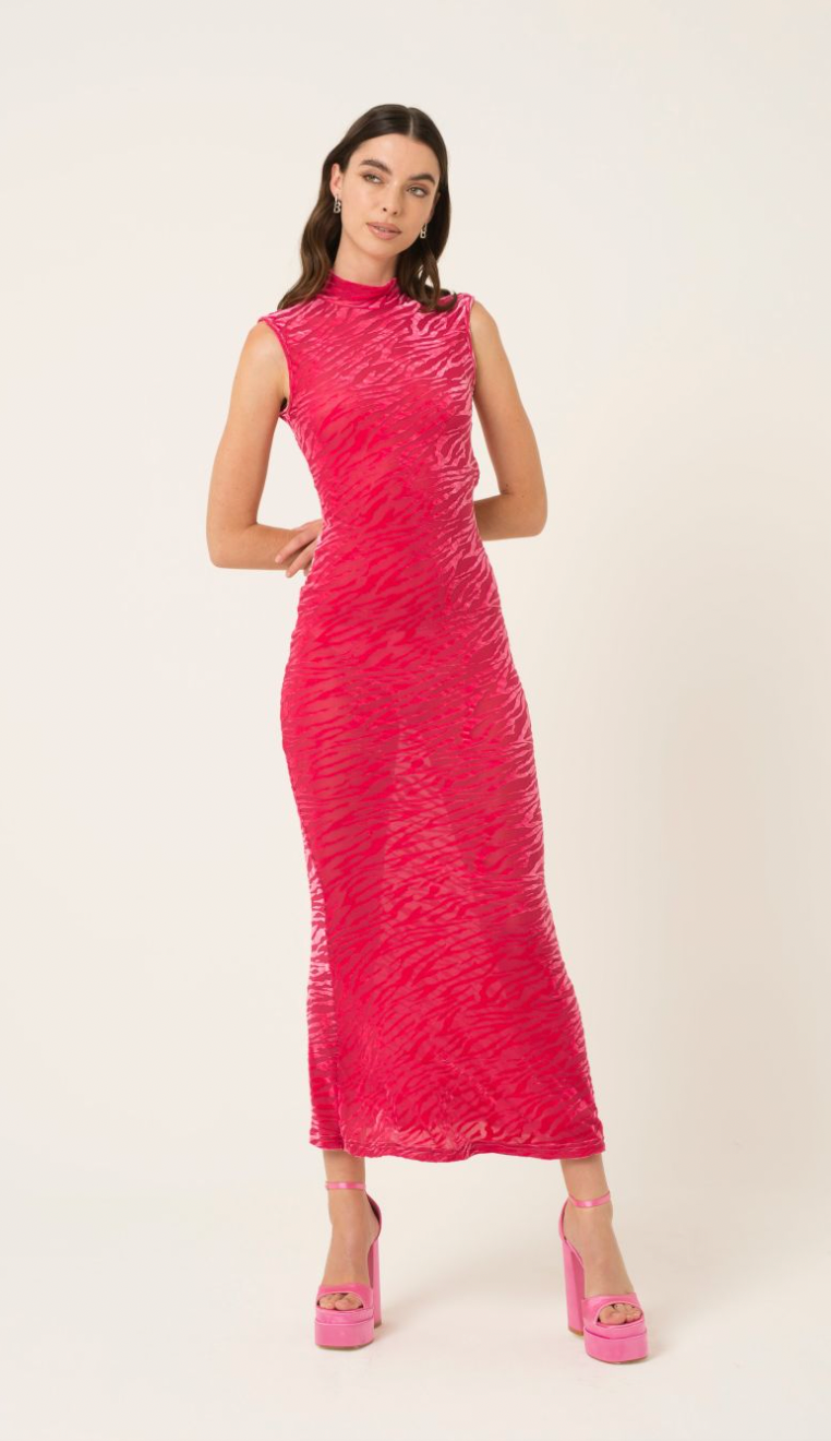 amy lynn red dress Amy Lynn Alexa puffball shoulder tie midi dress in velvet in red