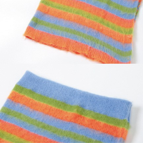 Fluffed Up Stripe Skirt Set