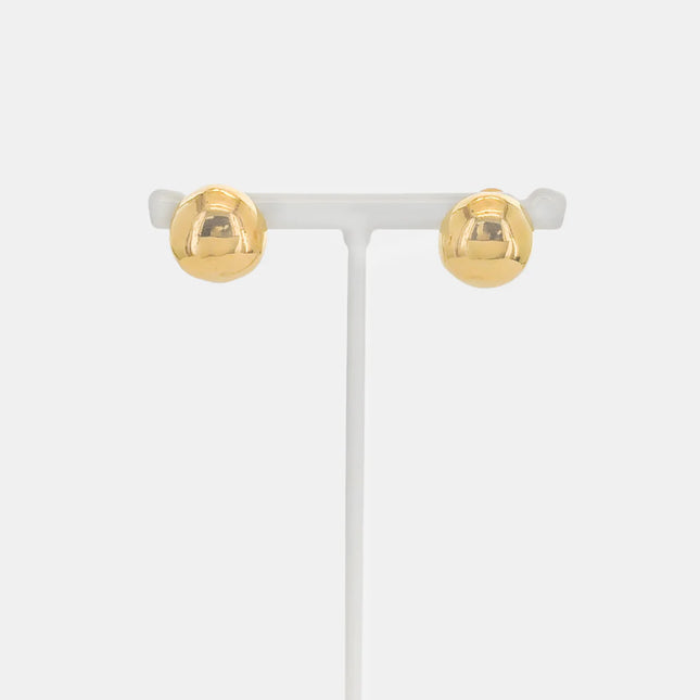 Gold filled semi-circle stud push back earrings, 15mm